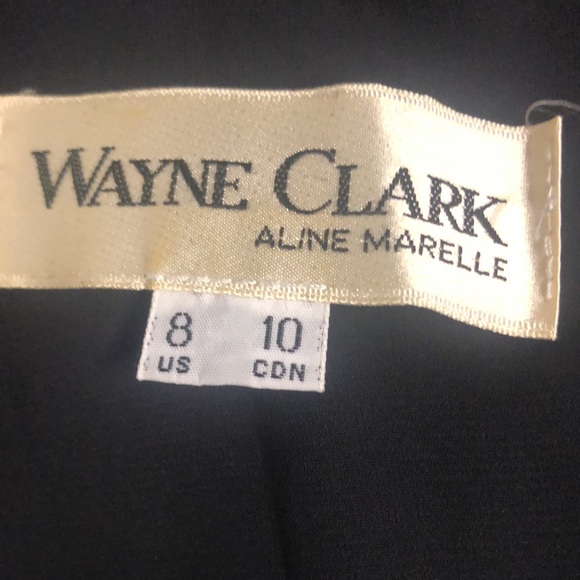 Vintage 80s Does 40s Sexy Black Wayne Clark Aline Marielle Power Dress - Picture 6 of 6